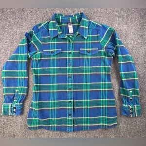 Patagonia Blue and Green Plaid Button-Down Shirt